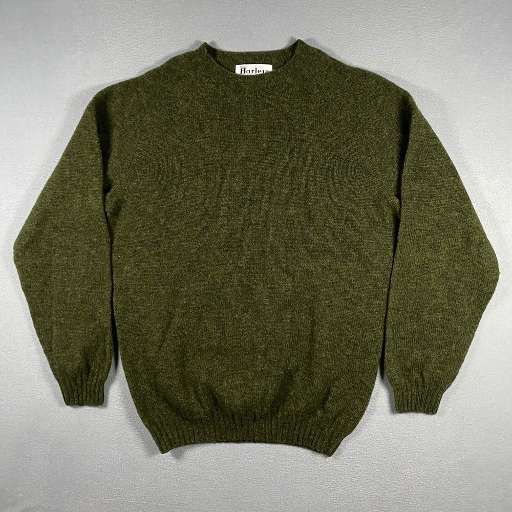 Harley of Scotland Shetland Saddle Sweater Mens XL New Wool Made in Scotland